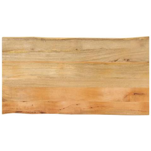 Piano Tavolo 100x60x2,5 cm Bordi Vivi in Legno Massello Mango - Foto 1