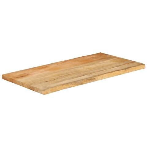 Piano Tavolo 100x60x2,5 cm Bordi Vivi in Legno Massello Mango - Foto 2