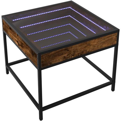 Tavolino Da Salotto Con Led Infinity Rovere Fumo 50x50x41 Cm - Foto 3