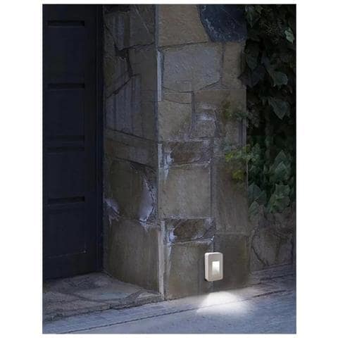 Applique Led Luce Bianca Faretto 12 W Segnapassi A Muro Esterno Bianco Ip65 Es62 - Foto 1