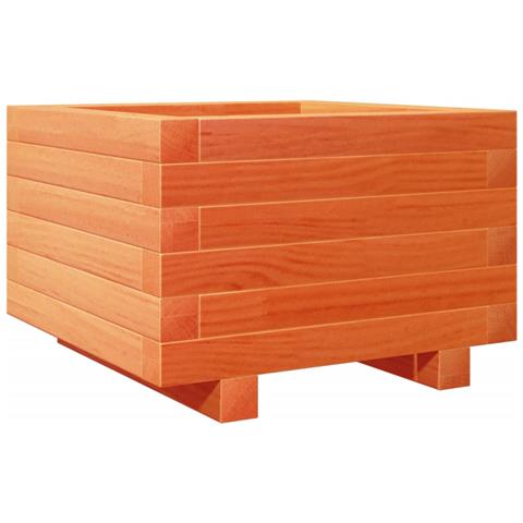Fioriera Giardino Marrone Cera 40x40x26,5cm Legno Massello Pino - Foto 1
