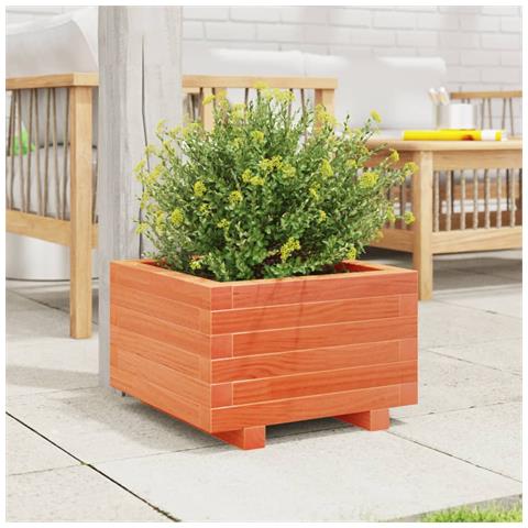 Fioriera Giardino Marrone Cera 40x40x26,5cm Legno Massello Pino - Foto 10