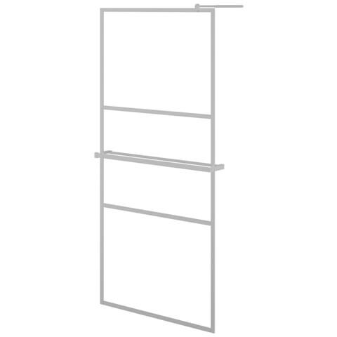Parete Doccia con Mensola Cromo 90x195cm Vetro ESG e Alluminio - Foto 1