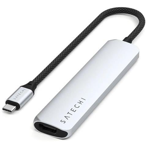 Hub Usb-c Slim Multiport 6-in-1 4k Con Erogazione Di Potenza 100w, Argento - Foto 1