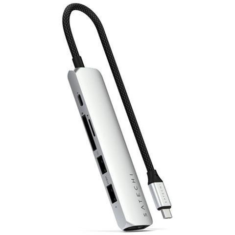Hub Usb-c Slim Multiport 6-in-1 4k Con Erogazione Di Potenza 100w, Argento - Foto 2