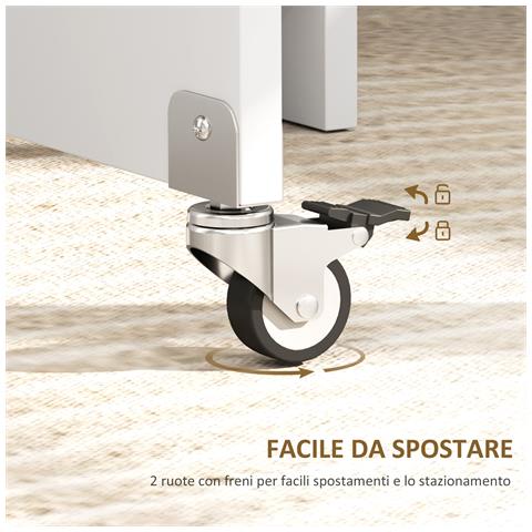 Tavolo da Pranzo Pieghevole per 2-4 Persone con 2 Ribalte, Cassetto e Ripiani, Quercia - Foto 6