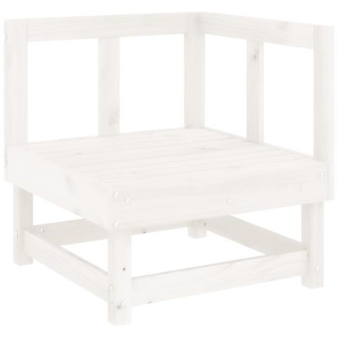 Set Salotto Da Giardino 8 Pz In Legno Massello Di Pino Bianco - Foto 3