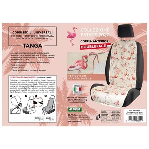Coprisedili Anteriori Universali Tanga Doubleface Fenicotteri/carta Tessile - Foto 2