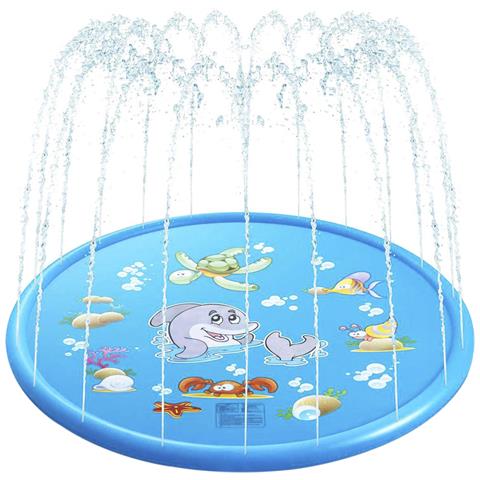 Splash Pad. Giocattolo Gonfiabile Con Spruzzatore D'acqua Per Giocare. 100 Cm Di Diametro. Disegno Del Delfino. 100x100x9cm. Colore Blu - Foto 1