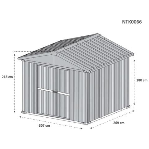Box In Lamiera Zincata Per Esterno 327x269cm X H 215cm - 132 Kg - 8,80mq Biano - Foto 10