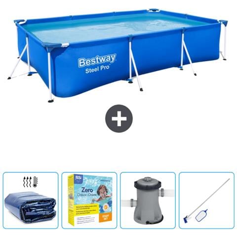 Piscina Fuori Terra - Rettangolo - 300x201x66 Cm - Blu - Include Accessori Coordinati Cb10 - Foto 1