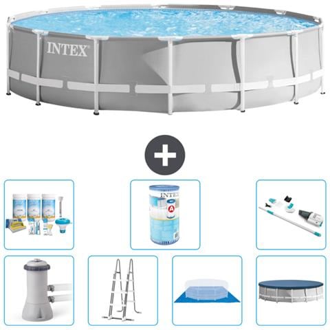 Piscina Fuori Terra - In Giro - 427x107 Cm - Grigio - Include Accessori Coordinati A2230 - Foto 1