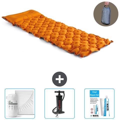 Set Materassino Gonfiabile - 191x71x11 Cm - Oranje - Include Accessori Coordinati Cb3 - Foto 1
