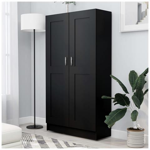 Lusso Casadino - Libreria Nera 82,5x30,5x150 Cm In Legno Multistrato - Foto 8