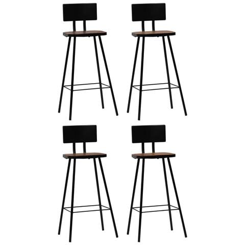 Lusso Casadino -  Sedie Da Bar 4 Pz Legno Massello Di Recupero - Foto 2