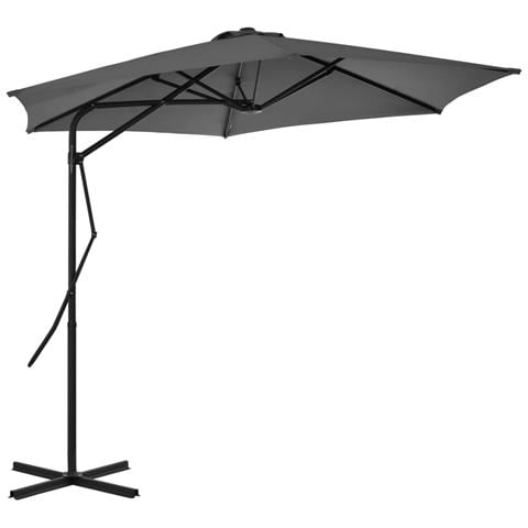 Ombrellone Da Esterni Con Palo In Acciaio 300 Cm Antracite - Foto 1