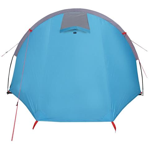 Tenda da Campeggio a Tunnel per 4 Persone Blu Impermeabile - Foto 8