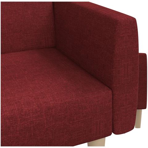 Divano Letto a 2 Posti Rosso Vino in Tessuto - Foto 9