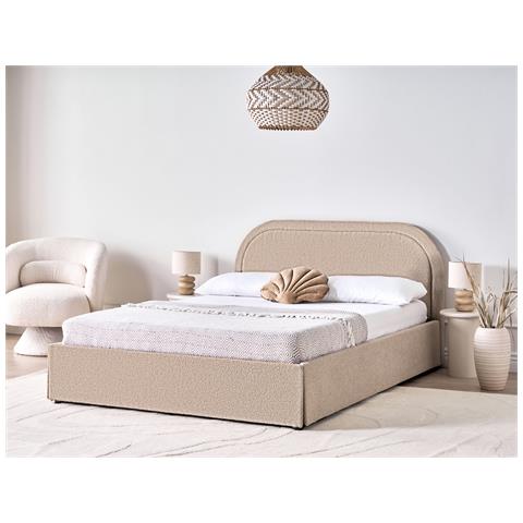 Letto Contenitore Bouclé Quillien 140 X 200 Cm Beige - Foto 1