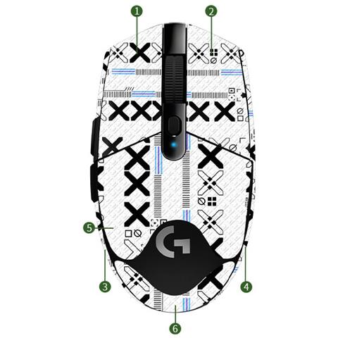 Presa Migliorata: Adesivi Antiscivolo Per Mouse Logitech G304 Black&white - Foto 1