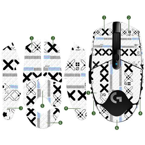 Presa Migliorata: Adesivi Antiscivolo Per Mouse Logitech G304 Black&white - Foto 2