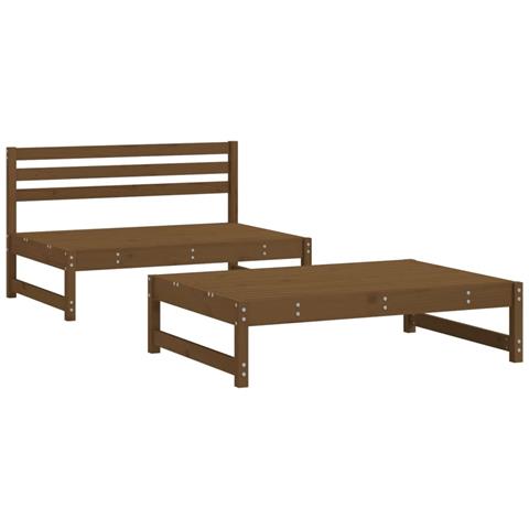 Set Salotto da Giardino 2 pz Ambra in Legno Massello di Pino - Foto 1