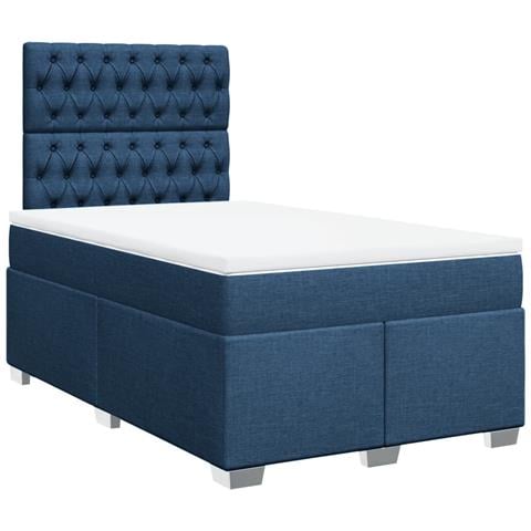 Giroletto a Molle con Materasso Blu 120x190 cm in Tessuto - Foto 1