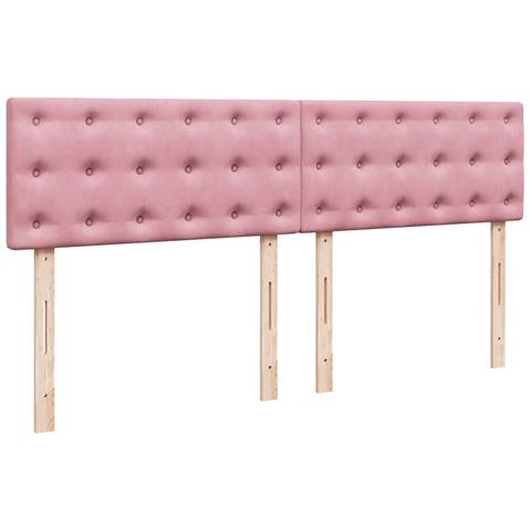 Struttura Letto Pouf con Materasso Rosa 180x200 cm in Velluto - Foto 9