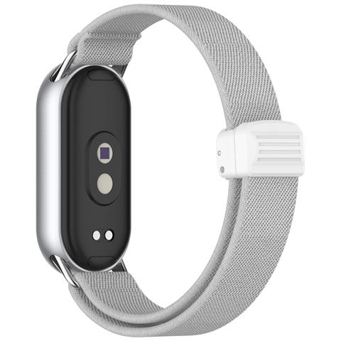 Cinturino Elastico Intrecciato Con Chiusura Magnetica E Punta In Metallo Compatibile Con Xiaomi 10/9/8 - Grigio Lightgrey - Foto 2
