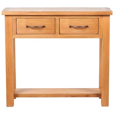 Tavolo Consolle Con 2 Cassetti 83x30x73cm In Massello Di Rovere - Foto 1