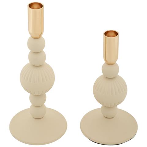 Portacandela Mf931 - Beige - Acciaio - 10x10x25,5 Cm - Foto 2