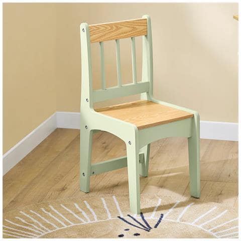 Tavolo E Sedia Per Bambini Multiattività Con 2 Ripiani, Verde 80x50x66 Cm Kmb60-gr - Foto 7