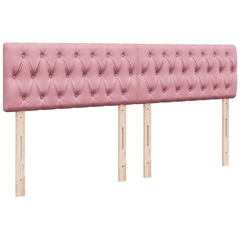 Struttura Letto Pouf con Materasso Rosa 160x200 cm in Velluto - Foto 9