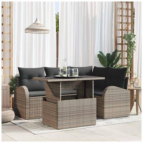 Set Divano da Giardino 5 pcs Grigio 100 x 55 x 73 cm - Foto 2
