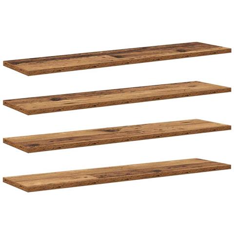 Scaffale 4 pcs Marrone 80 x 20 x 1.5 cm Legno multistrato - Foto 1