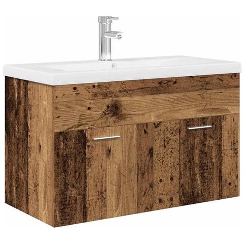 Mobile Bagno Lavabo Integrato Legno Antico in Legno Multistrato - Foto 1
