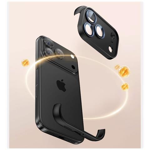 Custodia Nera Borderless In Tpu Compatibile Con Iphone 17 Pro Max - Antiurto E Protezione Obiettivo - Foto 2