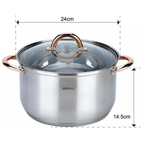 Set di pentole in acciaio inossidabile Kinghoff KH-1765 Premium da 12 pezzi - Foto 10