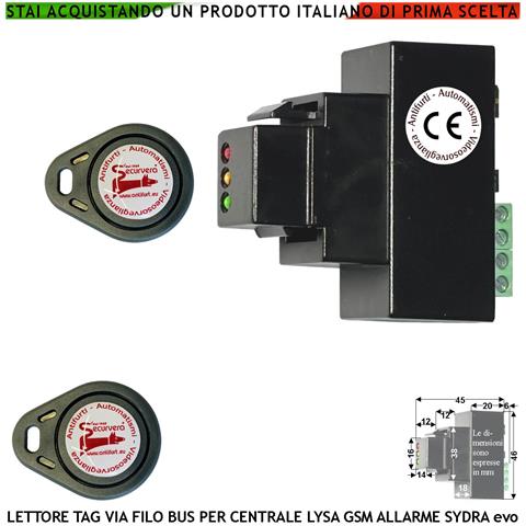 Lettore Chiavi Avvicinamento Per Centrale Allarme Lysa Evo Gsm Collegamento Bus Tre Led Segnalano Stato Funzioni Antif - Foto 1