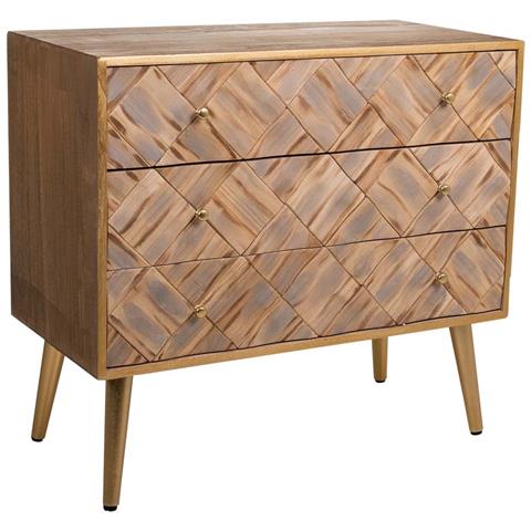 Cassettiera In Legno Marrone 73x36x65h - Foto 1