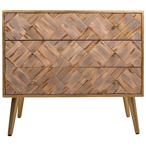 Cassettiera In Legno Marrone 73x36x65h - Foto 2