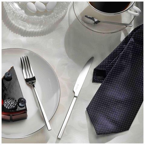 Tie Set 24 posate acciaio inox 18/0 nichel free - Servizio per 6 Persone - forchetta, coltello, cucchiaio e cucchiaino - Design particolare per tavole geometriche - Foto 2