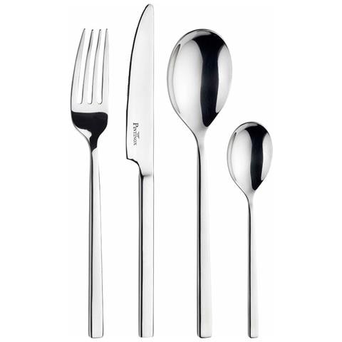 Tie Set 24 posate acciaio inox 18/0 nichel free - Servizio per 6 Persone - forchetta, coltello, cucchiaio e cucchiaino - Design particolare per tavole geometriche - Foto 1