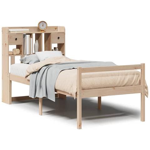 Letto Libreria senza Materasso 90x200 cm Legno Massello Pino - Foto 1