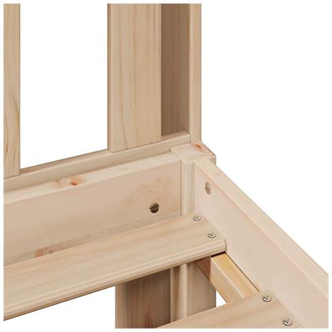 Letto Libreria senza Materasso 90x200 cm Legno Massello Pino - Foto 9