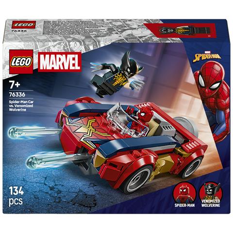 Marvel | 76336 Auto di Spider-Man vs. Venomized Wolverine, Giocattolo da Supereroi con Macchina, 2 Minifigure, Regalo 7+ - Foto 1