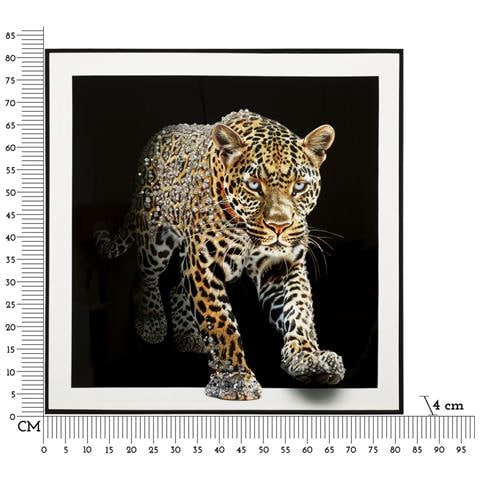 Dipinto Su Tela Giaguaro A Ritratto Animale Con Cornice, 82x82 Cm - Foto 7