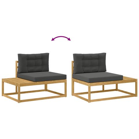 Set di divani da esterno Bianco 79 x 79 x 37 cm Poliestere - Foto 9