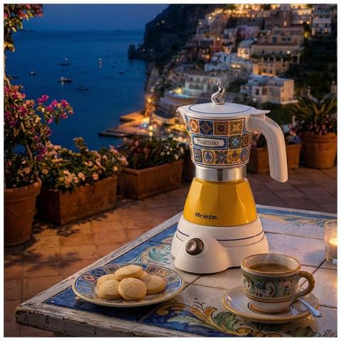 1358 Moka Aroma Positano, Moka elettrica, 400W, 2/4 tazze, Cordless, Spegnimento automatico, Mantenimento temperatura - Foto 2