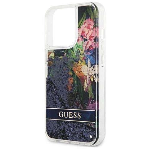 Guess Guhcp13llflsb Custodia Per Iphone 13 Pro / 13 6,1 Blu /azzurra Con Glitter Liquido A Fiori - Foto 7